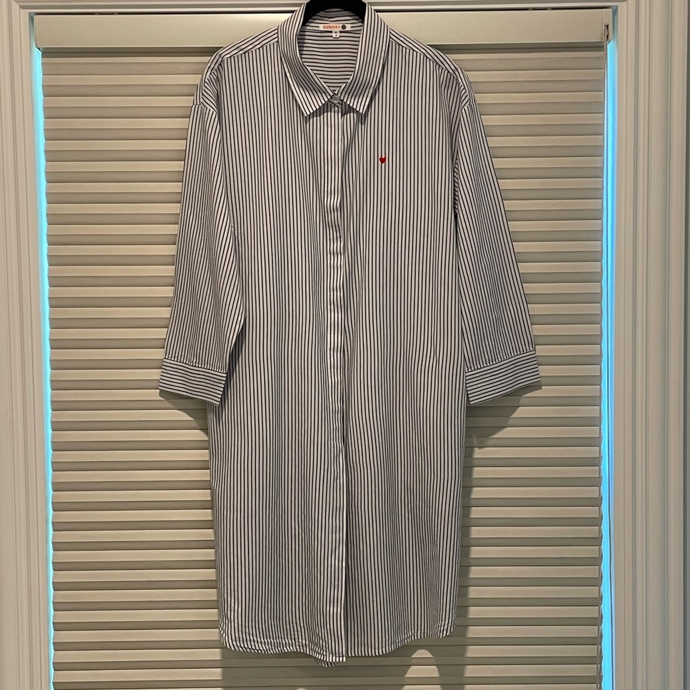 Sundry Button Down Dress with Stripe details